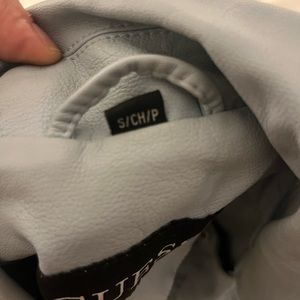 Guess blue leather jacket